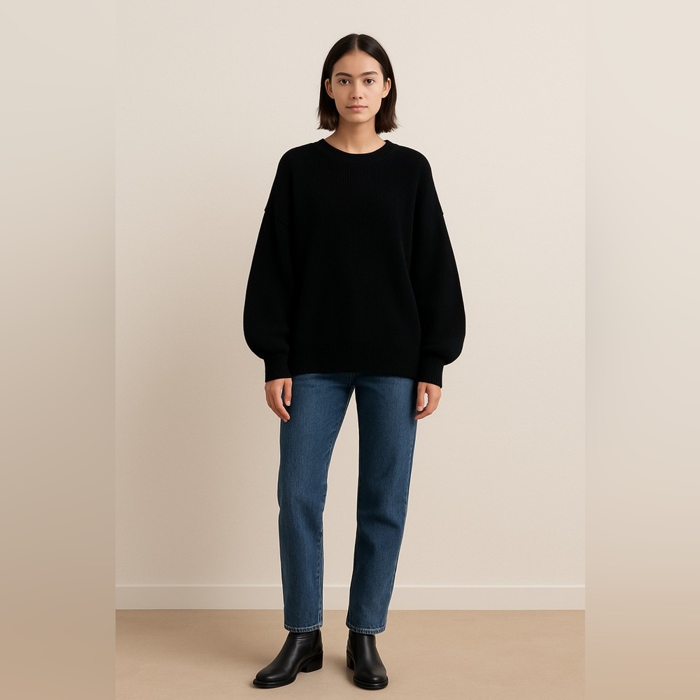 Monk & Lou Black Oversized Sweater